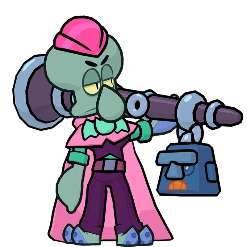 SpongeBob SquarePants Nulls Brawl in Brawl Stars Fun! 2 Mortis-Pink-Squidward.